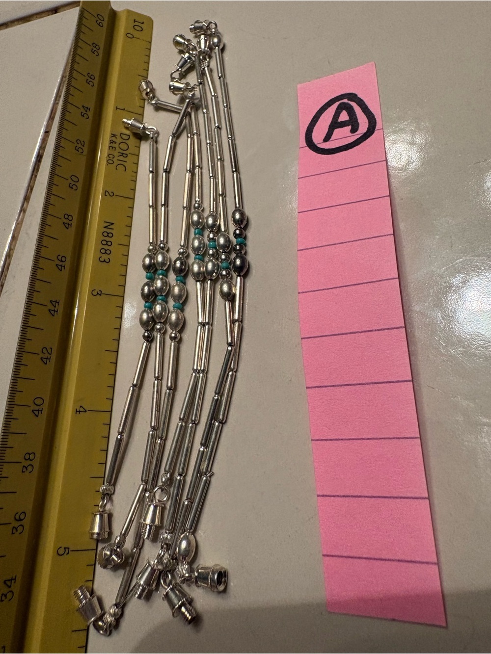 Silver-Tone Multi-Strand Bracelet with Turquoise Bead Accents
